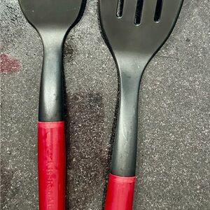 KitchenAid Black and Red Cooking Utensils
